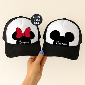 Custom Disney Trucker Hat Mickey Mouse Hat Matching Disney Trip Hats Disney Family Trip Mickey Hat Minnie Hat Disney Trip Hat Matching Hat