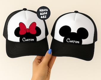 Custom Disney Trucker Hat Mickey Mouse Hat Matching Disney Trip Hats Disney Family Trip Mickey Hat Minnie Hat Disney Trip Hat Matching Hat