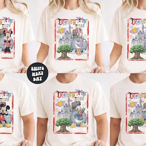 Chemise Disney Epcot Chemise Mickey et ses amis Chemise Disney Epcot World Tour Chemise Disney vintage rétro Chemise Epcot assortie Chemise voyage Disney