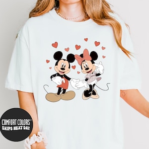 Disney Shirt Mickey and Minnie Valentines Day Couple Shirt Retro Disney Shirt Valentines Comfort Colors® Shirt Disney Matching Couples Shirt