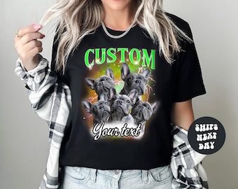 Custom Pet Photo Collage Shirt Pet Bootleg Shirt Personalized Dog Lover Shirt Bootleg Shirt Pet Lover Dog Photo Shirt Dog Mom Gift For Her