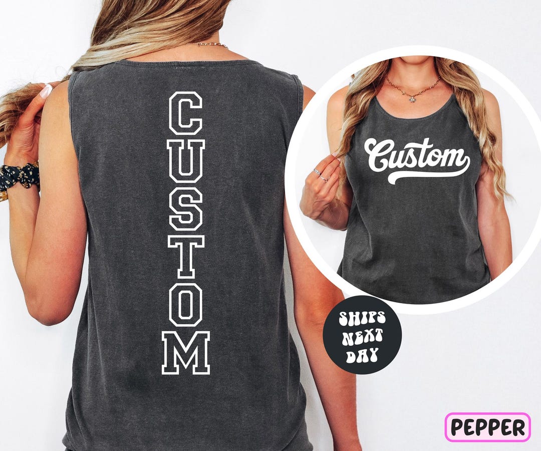 Custom Team Name Tank Top Custom School Spirit Comfort Colors® Tank Top ...