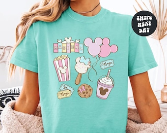 Disneyland Comfort Colors® Boxy Tee Magical Disney Snacks Crop Top Best Day Ever Disney World Baby Tee Happiest Place Mouse Ears Tank Top
