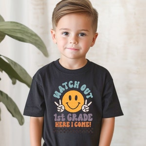 First Grade Back to School Shirt Watch Out 1st Grade Here I Come Shirt for Kids Groovy Shirt Retro School Shirt First Day of School T-Shirt