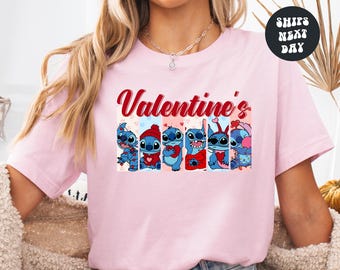 Stitch Valentine's Day Shirt Disney Valentine's Shirt Valentines Lilo and Stitch Shirt Kids Disney Shirt Stitch Shirt Stitch and Angel Shirt