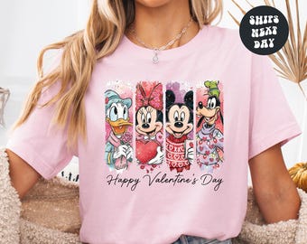 Disney Valentines Day Shirt Mickey And Friends Shirt Mickey & Minnie Valentine Sweatshirt Matching Disney Couples Happy Valentines Day Shirt