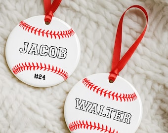 Personalized Baseball Ornament Baseball Coach Ornament Baseball Lovers Gift Sports Christmas Ornament Custom Baseball Player Ornament Kids
