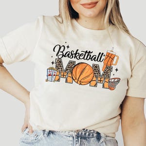 Basketball Mom Shirt Senior Mom Sweatshirt Class of 2026 T-Shirt Basketball Mom Leopard Pattern Tee Senior High School Senior College Tee