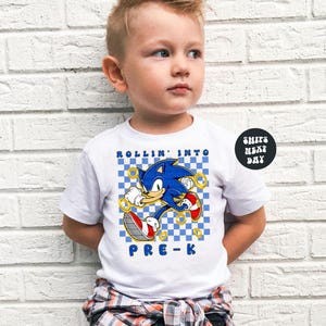 PRE-K Back To School Shirt Rolling Into PRE-K Shirt School Shirt Checkered First Day Of School Shirt Toddler Boys Pre-K Shirt