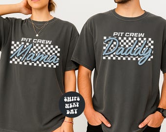 Camisetas de cumpleaños de Pit Crew Comfort Colors® personalizadas Camisetas familiares de Pit Crew retro Camiseta de cumpleaños de auto de carreras para el primer cumpleaños Camiseta de segundo cumpleaños
