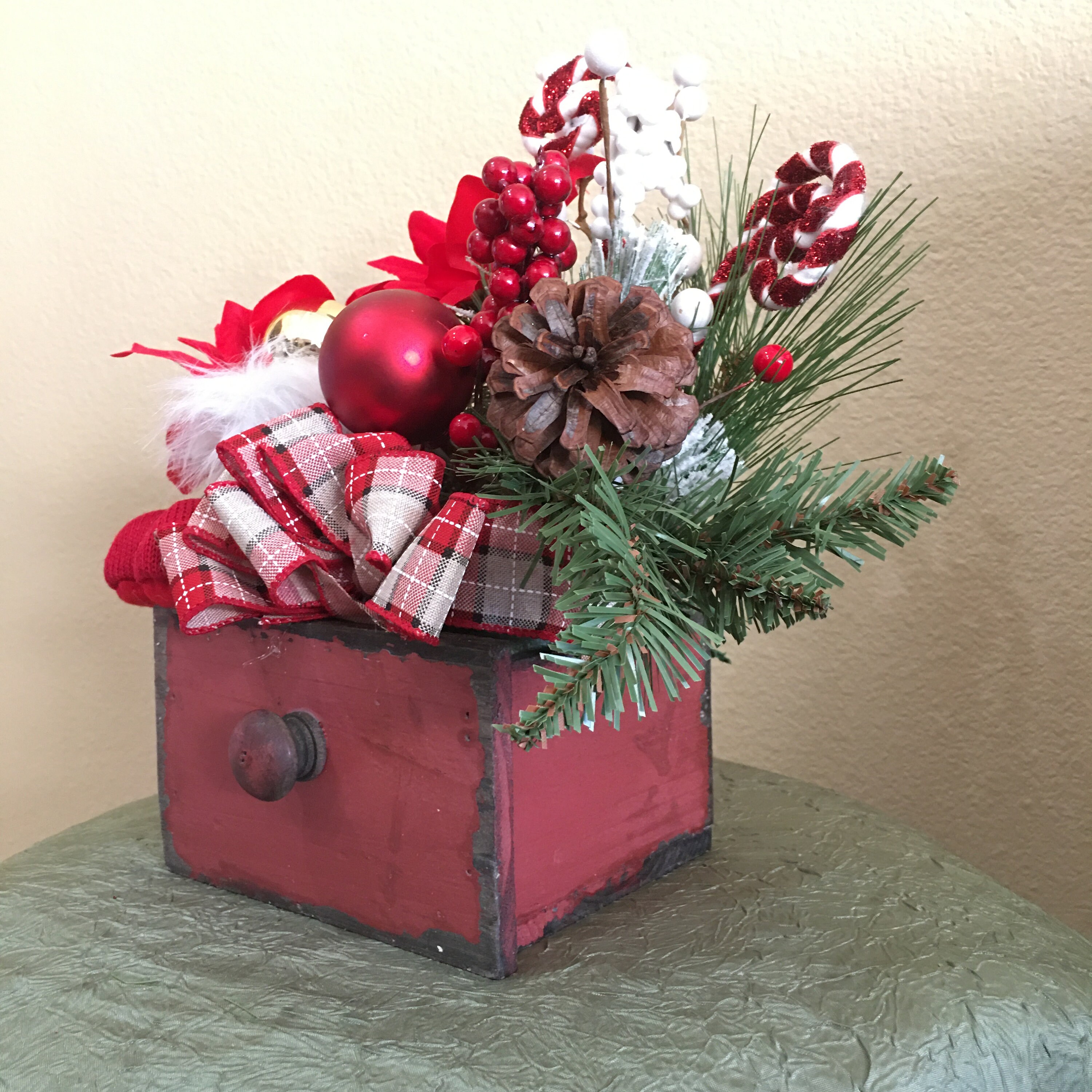 Artificial Christmas Arrangement Etsy