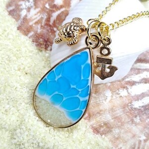 Necklace with pendant sea waves beach holiday resin casting resin necklace