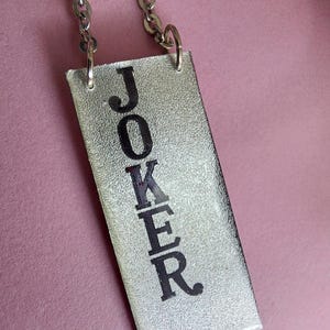 Ketting Joker Poker kaartspel met hanger zwart rood