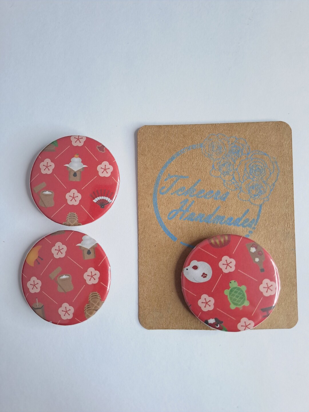 Button Japanese Pattern Badge 25 Mm Button Set Pin Lapel Pin - Etsy