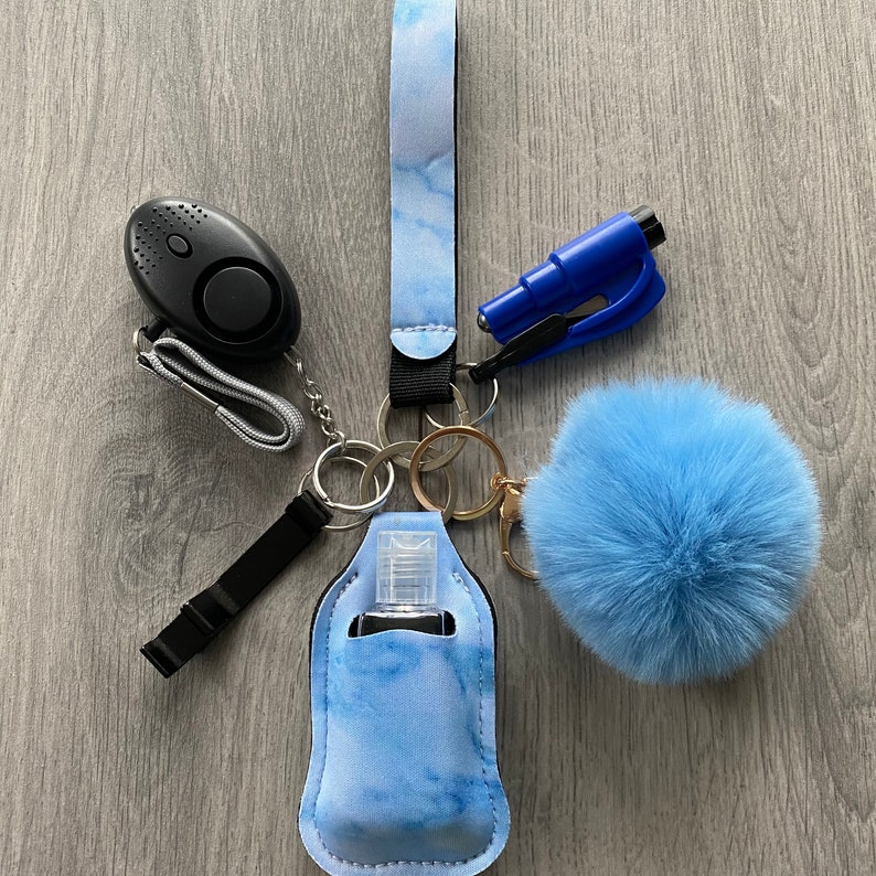 Safety Keychain with Hand Sanitiser Holder / Personal Alarm Etsy