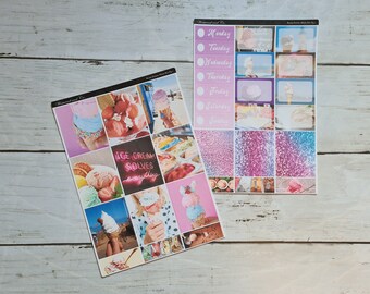 Brain Freeze // Ice Cream // A La Carte // Weekly Planner Sticker Kit // Standard Vertical Kit