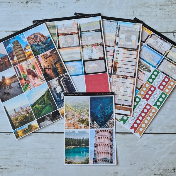 Bella Italia // Italy // Pisa // Holiday // Vacation // A La Carte // Weekly Planner Sticker Kit // Standard Vertical Kit