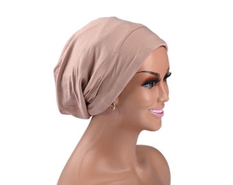 SILK LINED BEANIE, Sleep Hat, Hair Loss Cover, Adjustable Bonnet Cap, Chemo Gift, Gift for Her, Hair Protective Cap Curly Hair Care Slap Cap