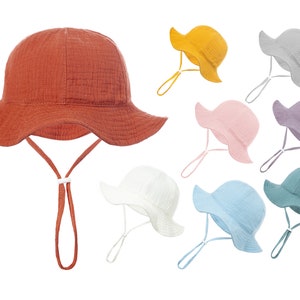 Baby Summer Hat Toddlers Beach Hat Vacation Wide Brim hat Large Floppy Play Hat, Roll up Cotton Beach Sun Hat, Gifts for Baby 0-24 Months