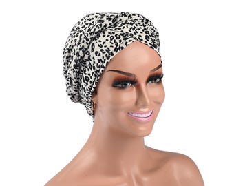 PreTied Braided Caps, Post Surgery Hats, Women Head Wear, DRESSY CHEMO TURBANS, Cancer Patients Gifts, Alopecia Headcover, Slide-On HeadWrap