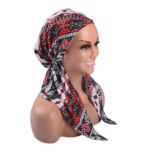 COTTON SOFT CHEMO Head Scarf, Women Turbans, Pre-Tied Scarf Boho Floral Headwear for Alopecia & Cancer Hair Loss, Head covering, Chemo Gifts