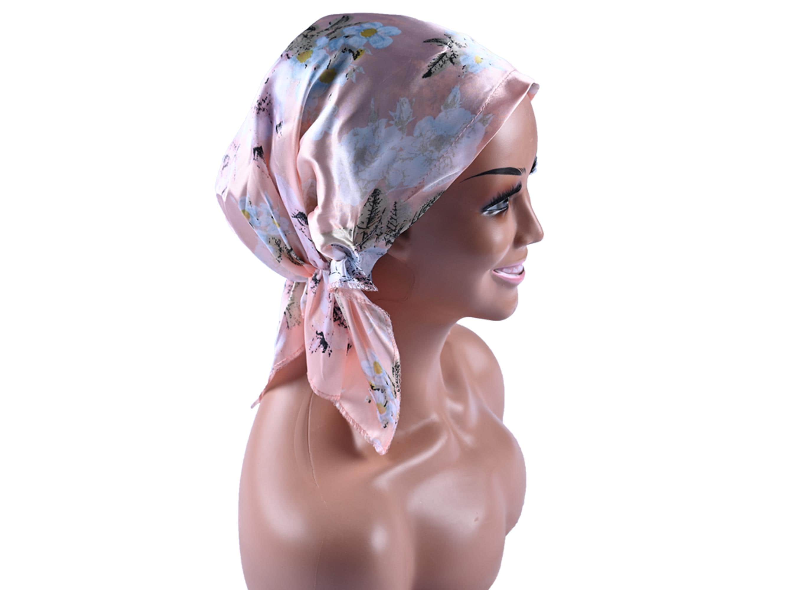 White Satin Head Scarf - Etsy