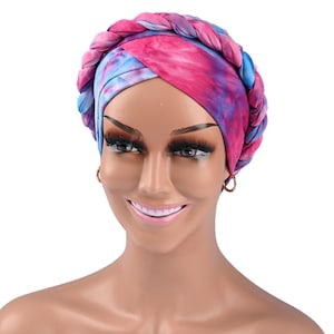 Braided Turban: Pre-Tied Chemo Cap, Full Coverage, Hair loss Gifts