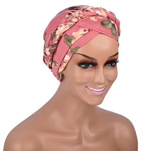 Pre Tied Braided Turban Headwrap: Satin Lined Protective Styling Fitted or Slouchy Headcover