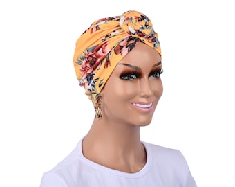 CHEMO PRE-TIED Turban Braided Full Coverage Cap Instant Pre  display picture 1