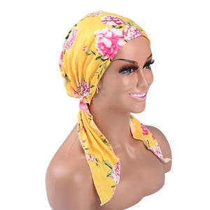 SOFT COTTON CHEMO HeadSCARF, Pre-Tied Scarf for Hair Loss, Alopecia or Cancer | Head Covering with Ties | Turban Wrap | Chemo Gifts, Hats