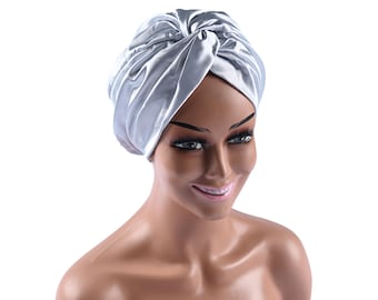 SILK TWISTED TURBAN, Chemo Silk Sleep Turban, Women Sleep Hat, Pre-Tied Headwrap, Chemo Gift, Protective Styling, Curly Hair Care Gifts