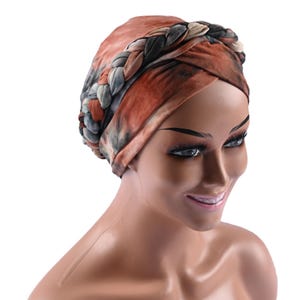 CHEMO PRE-TIED Turban braided Full Coverage Cap Instant Pre-tied Women Stretchy Chemo gifts Twisted hat Alopecia Protective Styling Turban