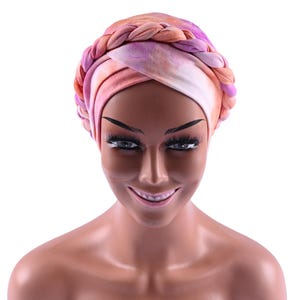 PRE-TIED CHEMO Turban braided Full Coverage Cap Instant Pre-tied Women Stretchy Chemo gifts Twisted hat Alopecia Protective Styling Turban