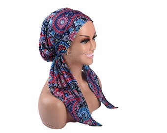 Cotton Chemo Turban: Pre-Tied Head Scarf for Hair Loss