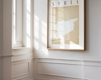 Syria map | neutral Syria wall art | Syrian gift | neutral Syria poster | Printable Syria map |