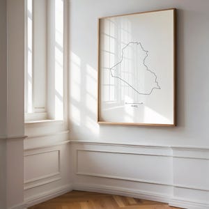 Kaart van Irak | Afdrukbare Irak-poster | Iraakse woondecoratie | Iraaks cadeau | Minimalistische Irak-kaart | Kaart van Irak | Moderne kaartafdruk | Reiskunst Irak