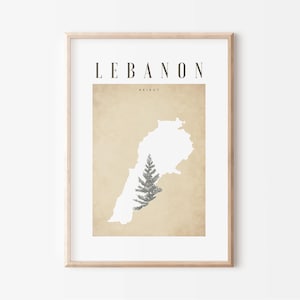Kaart Libanon | Afdrukbare Libanon muurkunst | Libanon-poster | Libanonboom | Vlag van Libanonceder | Afdrukbare kaart | Digitale Libanese print