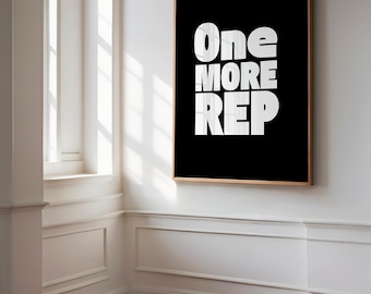 Sportschoolposter | Nog een herhaling | Muurkunst motiverende sportschoolcitaten | Digitale fitnessdownload | Trainingsinspiratieprint | Muurkunst voor thuisgymnastiek