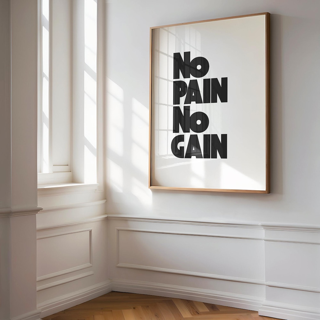 Gym Poster | No Pain No Gain | Motivational Gym Quotes Wall Art ...
