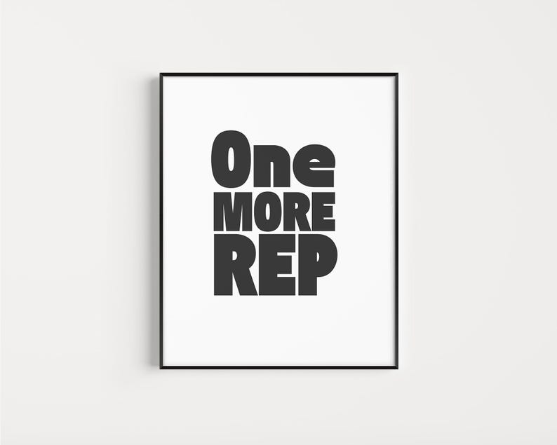 Gym Poster | One More Rep | Motivational Gym Quotes Wall Art | Fitness ...