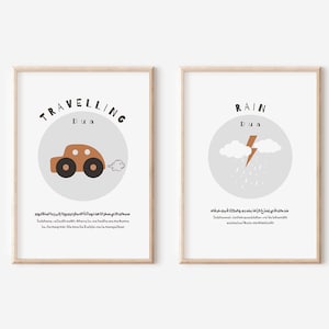 Set of 2 Printable islamic duaa | Travelling duaa | Rain duaa | Islamic decor | Kids Islamic wall art | Islamic decor | islamic home