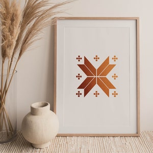 Palestine print cross stitch | Palestine Embroidery | Arabic home decor |  Terracotta  Illustration |  Minimalist poster