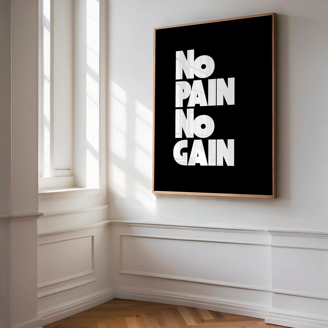 Gym Poster | No Pain No Gain | Motivational Gym Quotes Wall Art ...