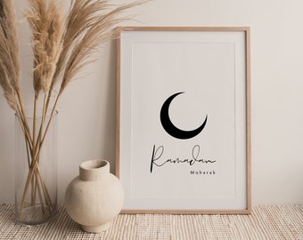 Printable Ramadan Kareem | Islamic Ramadan art | Moon Ramadan Poster | رمضان كريم | Ramadan Calligraphy | Ramadan art | Ramadan Decoration