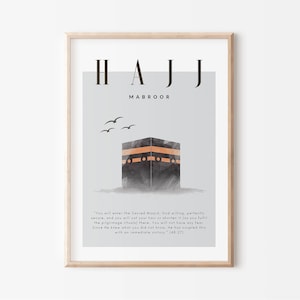 Hajj Digital print | Hajj poster | Mecca wall poster | Islamic home decor | pilgrimage | Printable Hajj pillar | Kaaba Print | Eid al adha