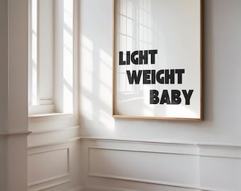 Sportschoolposter | Lichtgewicht baby | Muurkunst motiverende sportschoolcitaten | Digitale fitnessdownload | Trainingsinspiratieprint | Muurkunst voor thuisgymnastiek