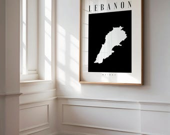 Lebanon Map | Printable Lebanon wall art | Lebanon Poster | Lebanese print  | Lebanese decor | Printable Map | Digital Lebanese print