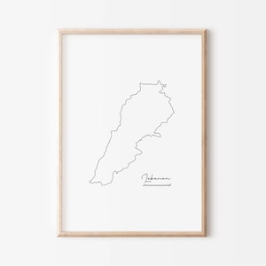 Libanon Karte | Druckbare Libanon Wandkunst | Libanon Poster | Libanon-Zeder | Libanon Zeder Fahne | Druckbare Karte | Digitaler libanesischer Druck