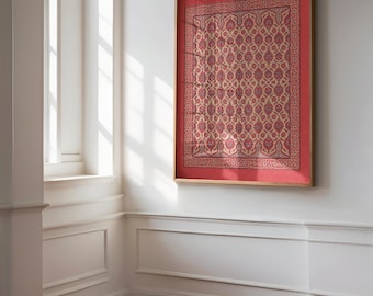 Wandtapijtprint | Vintage islamitische muurkunst | Sierlijke poster | Afdrukbare textielkunst | Decoratie Midden-Oosten |