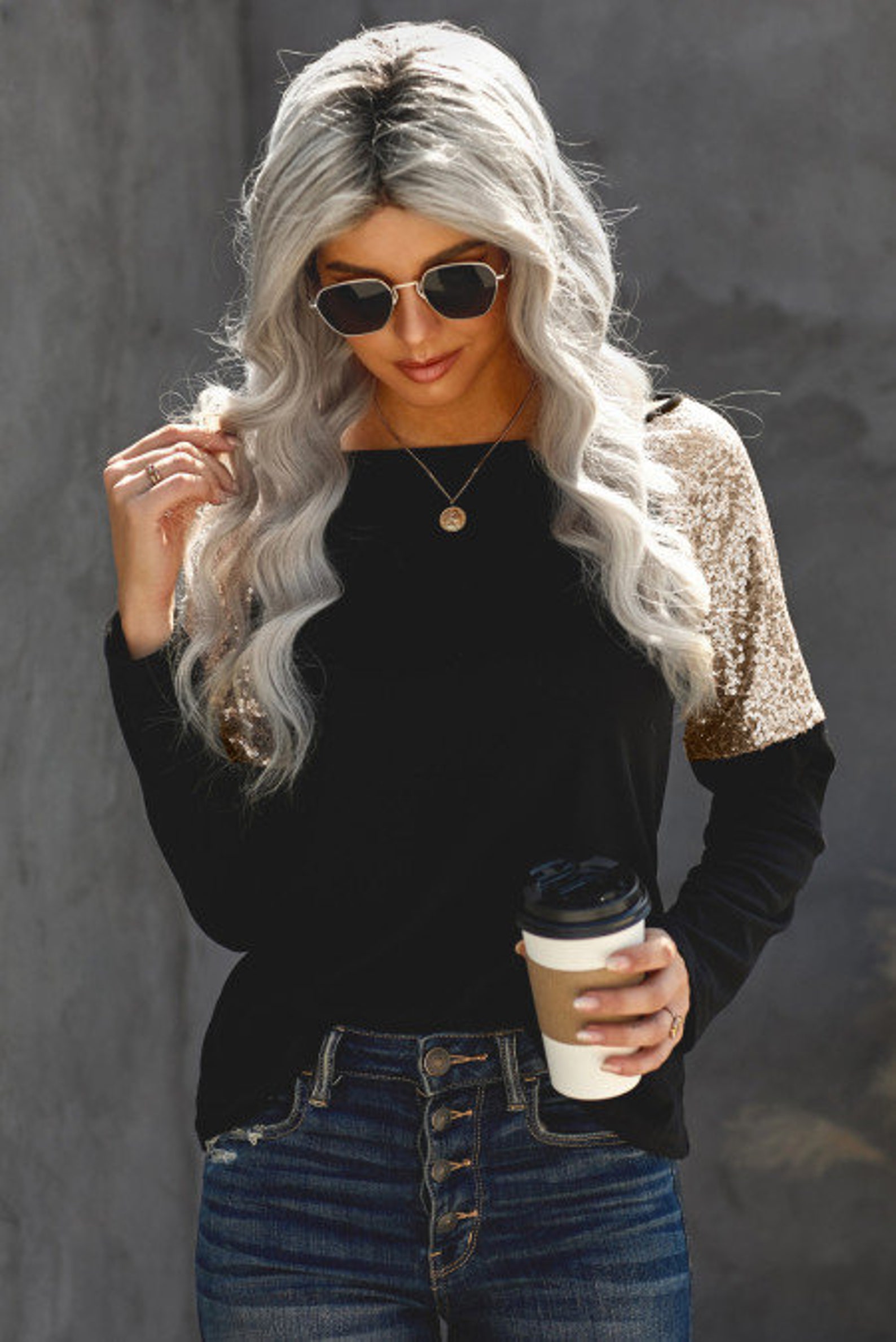 sequin shoulder